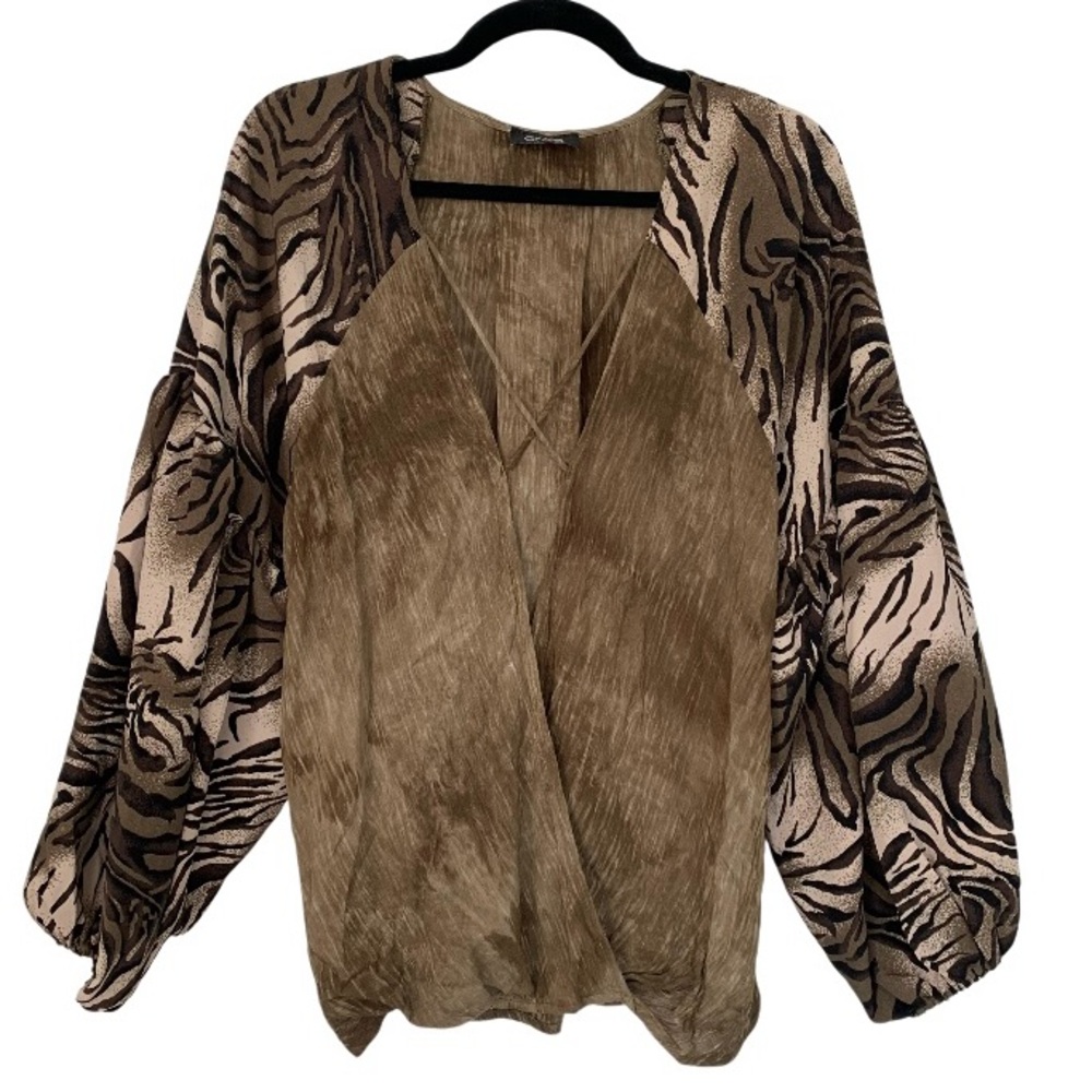 GiGiO‎ by UMGEE Women’s Oversized Tunic Top Mixed Animal Distressed Print L/XL